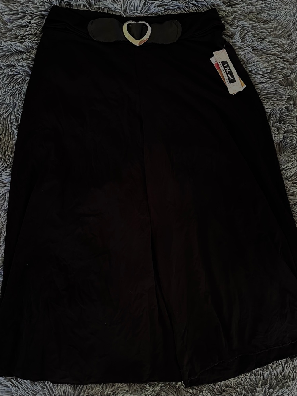 Black Women’s Capris with Heart Belt Detail